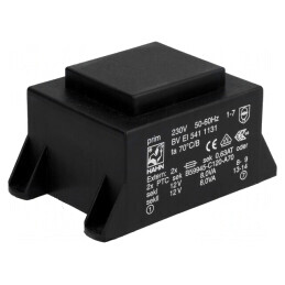 Transformator încapsulat 16VA 230V 12V 667mA PCB | Electronic-mag.ro | Componente Electronice