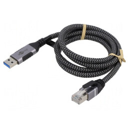 Cablu USB 3.0 RJ45 USB A 2m Negru/Gri | Electronic-mag.ro | Componente Electronice