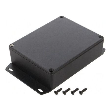 Carcasă Universală cu Lame de Fixare 94x119x34mm Neagră | Electronic-mag.ro | Componente Electronice