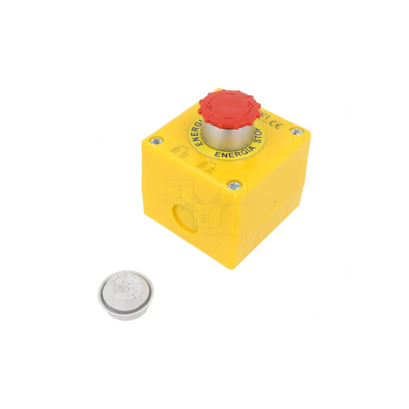 Casetă de Comandă SP22 cu 1 Buton Ciupercă IP65 NC | Electronic-mag.ro | Componente Electronice