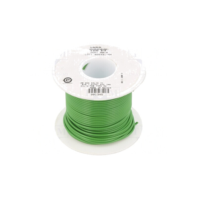 Cablu HookUp Wire 20AWG PVC Verde 30,5m | Electronic-mag.ro | Componente Electronice