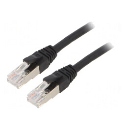 Patch cord ETHERLINE® Cat.6a S/FTP LSZH Negru