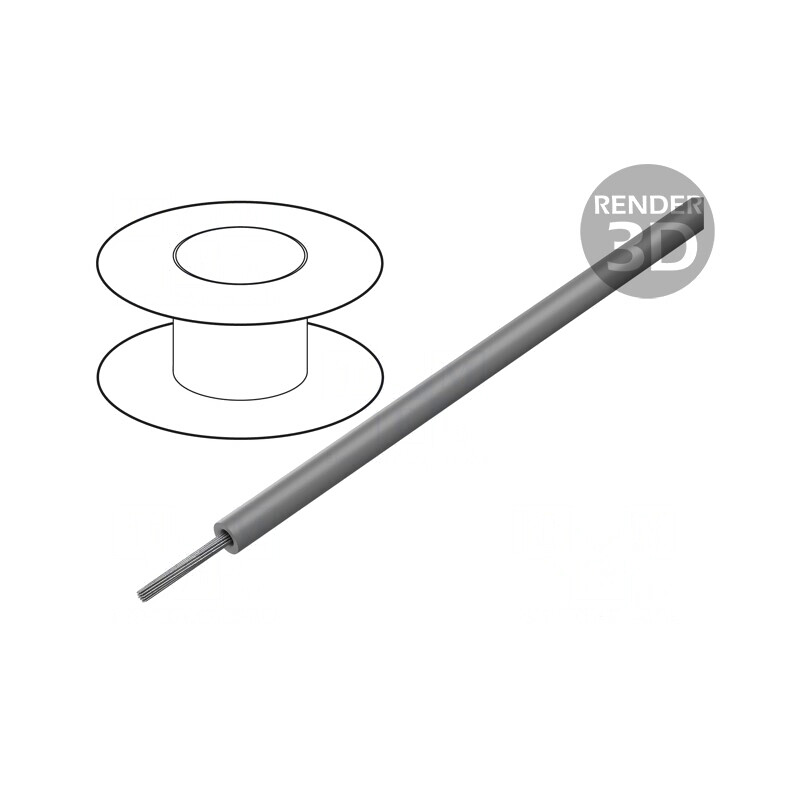 Cablu HookUp Wire litat Cu 26AWG PVC gri închis 30.5m | Electronic-mag.ro | Componente Electronice
