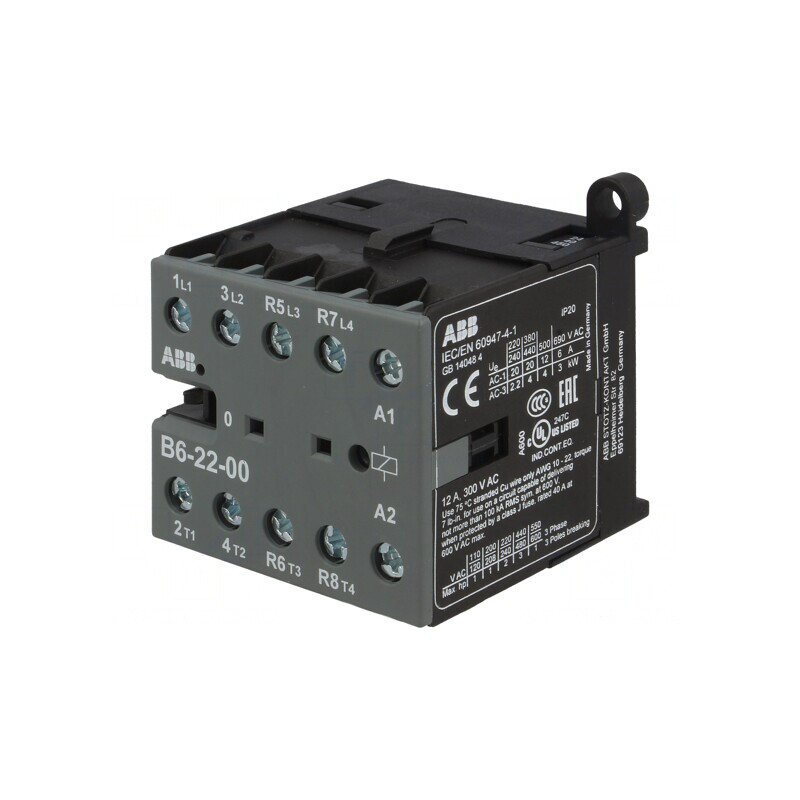 Contactor 4P NC x2 NO x2 24VAC 6A cu șuruburi | Electronic-mag.ro | Componente Electronice