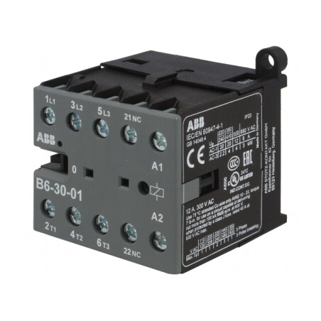 Contactor 3P NO 24VAC 6A cu 3 Contacte Auxiliare NC | Electronic-mag.ro | Componente Electronice