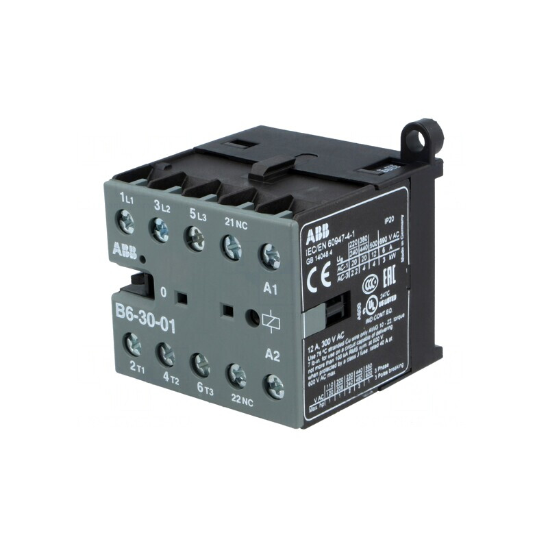 Contactor 3P 6A 220-240VAC NC 3 Aux | Electronic-mag.ro | Componente Electronice