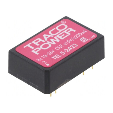 Convertor DC/DC 5W 18-36V la 15V/-15V TEL5 | Electronic-mag.ro | Componente Electronice