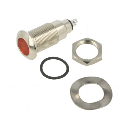 Lampă de control LED plată roșie 12-28V Ø12,7mm | Electronic-mag.ro | Componente Electronice