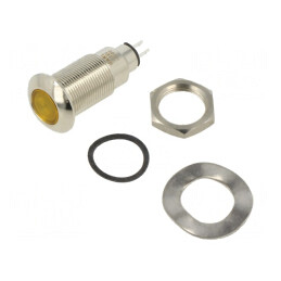 Lampă de control LED galbenă 12-28V Ø12,7mm | Electronic-mag.ro | Componente Electronice