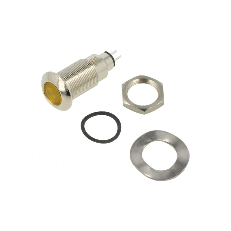 Lampă de control LED galbenă 12-28V Ø12,7mm | Electronic-mag.ro | Componente Electronice