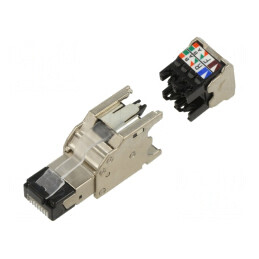 Mufă RJ45 Cat6a Ecranat 8p8c Ø5,8-9mm | Electronic-mag.ro | Componente Electronice