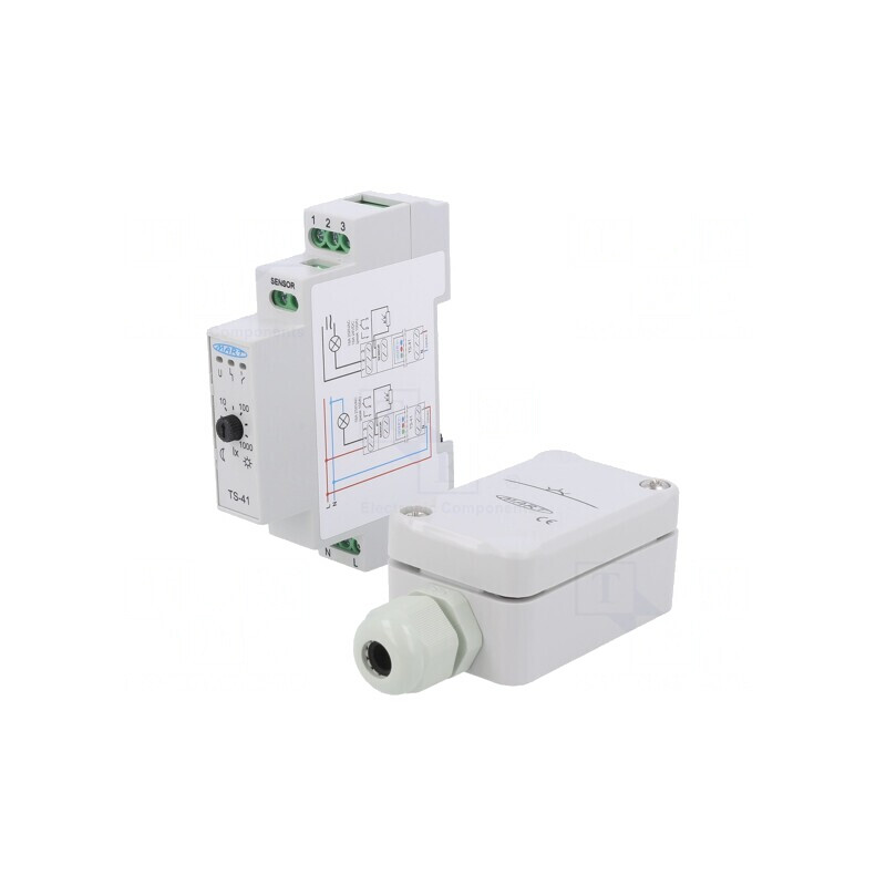 Întrerupător Crepuscular pentru Șină DIN 230V SPDT IP20 | Electronic-mag.ro | Componente Electronice