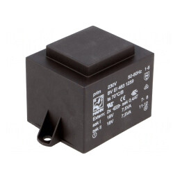 Transformator încapsulat 15VA 230VAC 18V PCB | Electronic-mag.ro | Componente Electronice