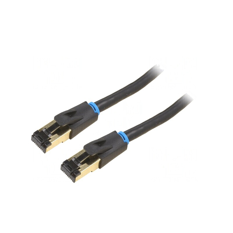 Patch cord S/FTP Cat 8 Negru 20m Aurit | Electronic-mag.ro | Componente Electronice