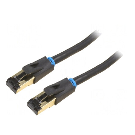 Patch cord S/FTP Cat 8 Negru 20m Aurit | Electronic-mag.ro | Componente Electronice