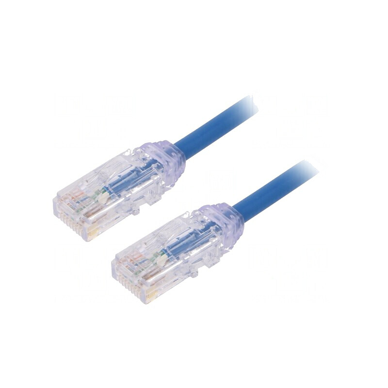 Patch Cord Cat6a UTP 5m Albastru 28AWG LSZH | Electronic-mag.ro | Componente Electronice