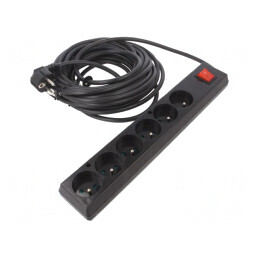 Prelungitor Alimentare 6 Prize 10m Negru | Electronic-mag.ro | Componente Electronice