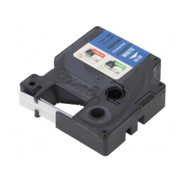 Bandă Albastră 12mm x 5,5m cu Caracter Alb | Electronic-mag.ro | Componente Electronice