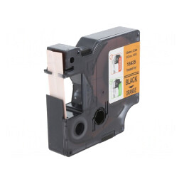 Bandă Dymo 12mm x 5,5m Portocalie cu Text Negru | Electronic-mag.ro | Componente Electronice