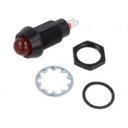 Lampă LED roșie 12V IP67 Ø12,7mm | Electronic-mag.ro | Componente Electronice