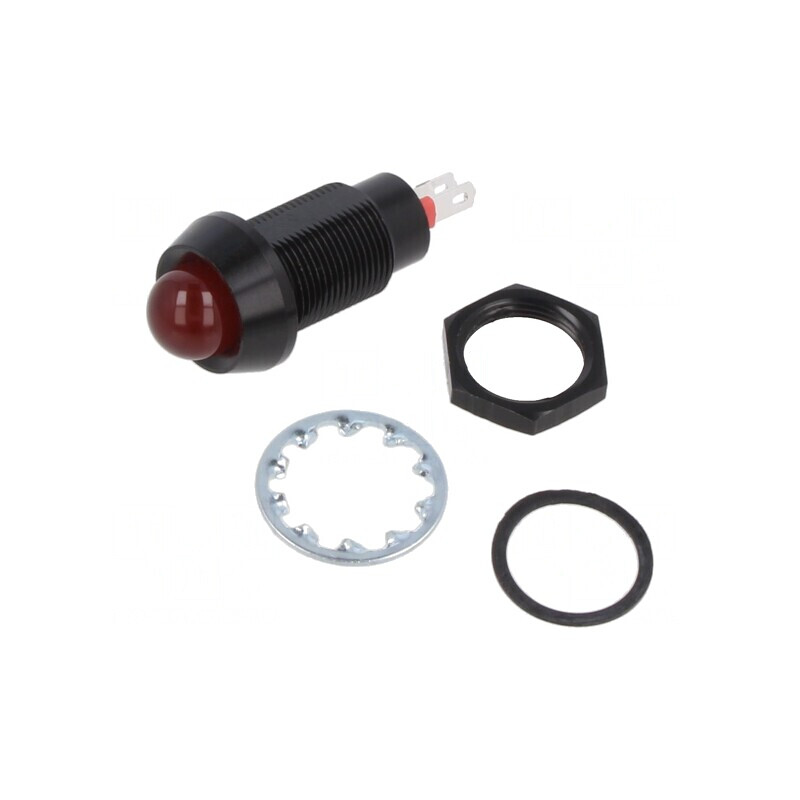 Lampă LED roșie 12V IP67 Ø12,7mm | Electronic-mag.ro | Componente Electronice