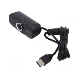 Webcam USB Neagră Full HD 1080p 1.5m | Electronic-mag.ro | Componente Electronice