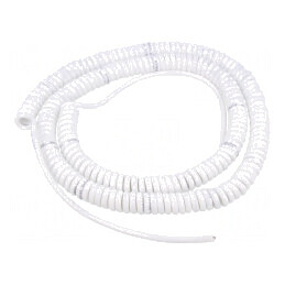 Cablu spiralat neecranat alb 2x0,22mm2 1m 300V | Electronic-mag.ro | Componente Electronice