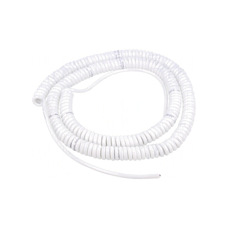 Cablu spiralat neecranat alb 2x0,22mm2 1m 300V | Electronic-mag.ro | Componente Electronice