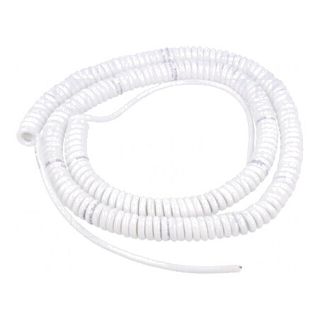 Cablu spiralat neecranat alb 2x0,22mm2 1m 300V | Electronic-mag.ro | Componente Electronice