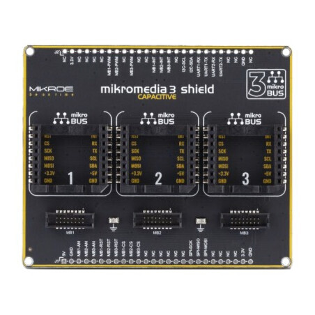 "Expander mikroBUS Shuttle x3 cu MIKROMEDIA 3 CAPACITIVE SHIELD" | Electronic-mag.ro | Componente Electronice
