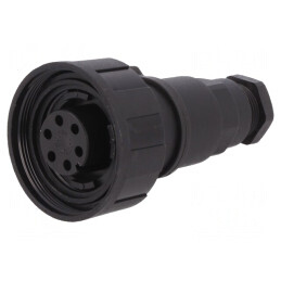 Conector Circular Mufă Mamă 6 PIN Filet Interior PX0739/S | Electronic-mag.ro | Componente Electronice