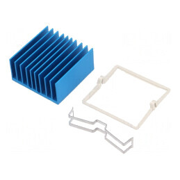 Radiator extrudat cu aripioare BGA albastră 35x35mm | Electronic-mag.ro | Componente Electronice