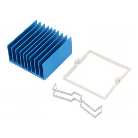 Radiator extrudat cu aripioare BGA albastră 35x35mm | Electronic-mag.ro | Componente Electronice