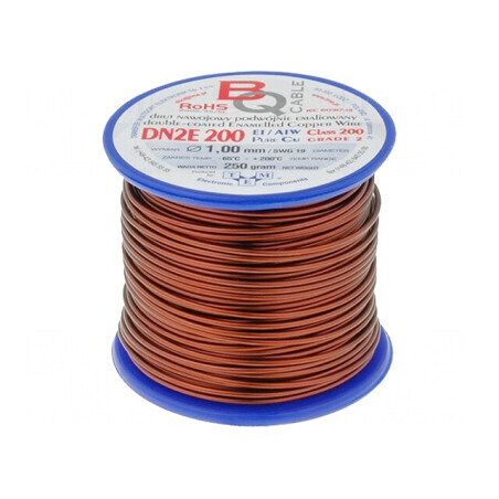Sârmă bobină dublu emailată 1mm 0,25kg Cu 65-200°C | Electronic-mag.ro | Componente Electronice