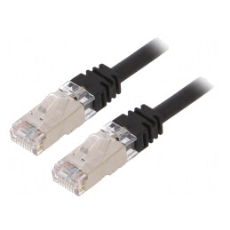 Patch Cord S/FTP Cat6a Negru 3m LSZH