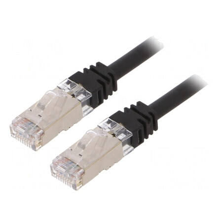 Patch Cord S/FTP Cat6a Negru 3m LSZH | Electronic-mag.ro | Componente Electronice