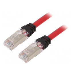 Patch cord Cat6a S/FTP LSZH 3m Roșu | Electronic-mag.ro | Componente Electronice