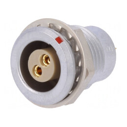 Conector Circular 1B Soclu Mamă 2 PIN 15A Lipire