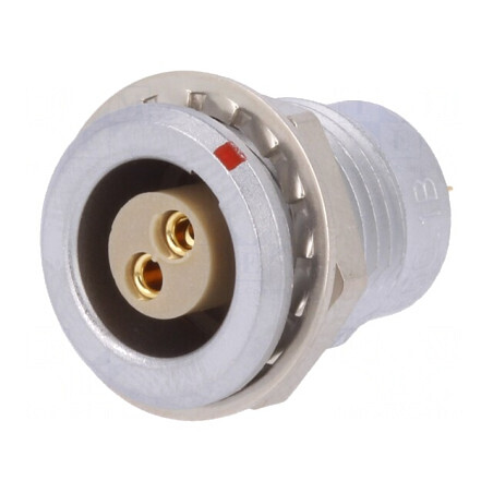 Conector Circular 1B Soclu Mamă 2 PIN 15A Lipire | Electronic-mag.ro | Componente Electronice
