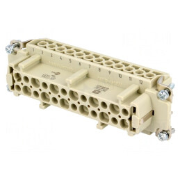 Conector cu inserturi de contact mamă Han E® 24 PE | Electronic-mag.ro | Componente Electronice
