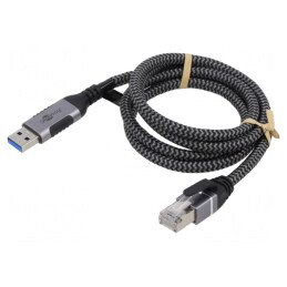 Cablu USB 3.0 RJ45 1,5m Negru/Gri | Electronic-mag.ro | Componente Electronice