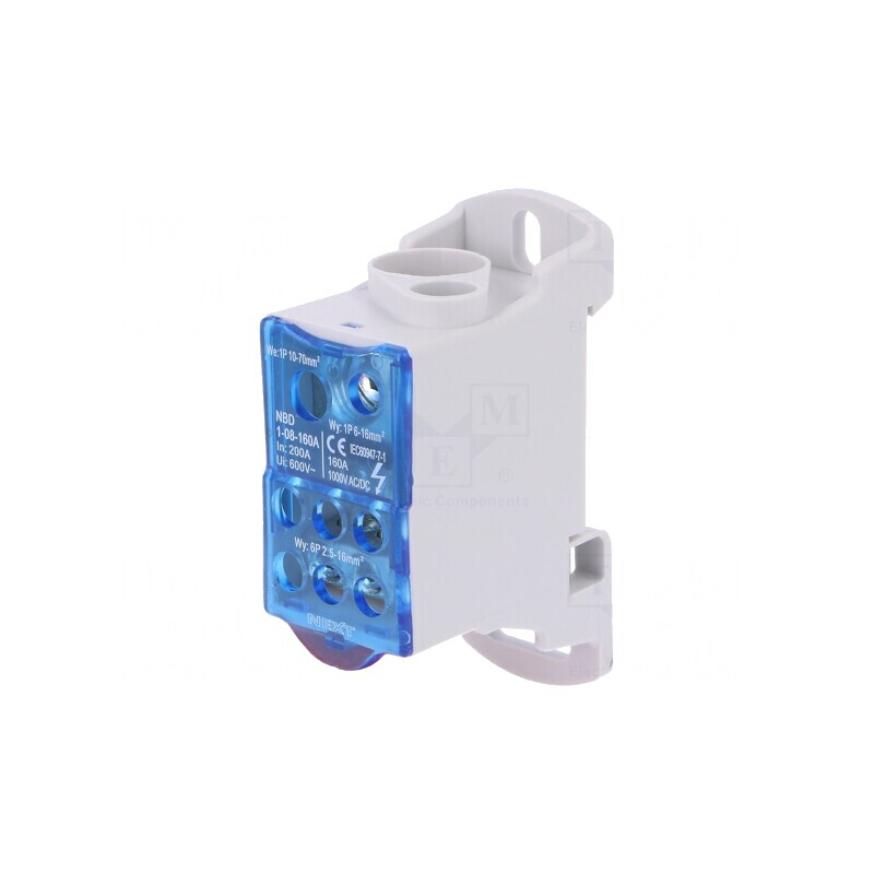 Bloc de distribuție 2,5-70mm2, 8 borne TS35 1kV | Electronic-mag.ro | Componente Electronice