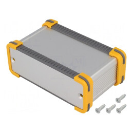 Carcasă aluminiu gri cu panou FR 102.9x50x40mm | Electronic-mag.ro | Componente Electronice