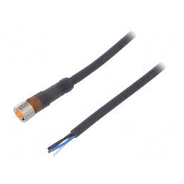 Conector M8 Mamă 4 PIN 15m Drept cu Manșon și Cabluri | Electronic-mag.ro | Componente Electronice