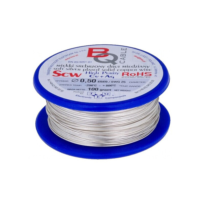 Sârmă de Cupru Argintată 0,4mm 100g | Electronic-mag.ro | Componente Electronice