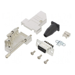 Conector D-Sub 9 PIN Mamă Unghi 45° cu Şurub pe Cablu | Electronic-mag.ro | Componente Electronice
