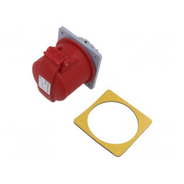 Conector Alimentare AC Trifazat Soclu Mamă Drept IP44 32A | Electronic-mag.ro | Componente Electronice