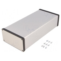Carcasă aluminiu gri 103x220x53mm | Electronic-mag.ro | Componente Electronice
