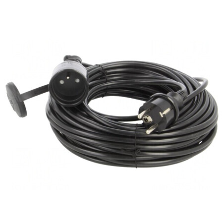 Prelungitor 20m Negru 10A 3x1mm2 | Electronic-mag.ro | Componente Electronice