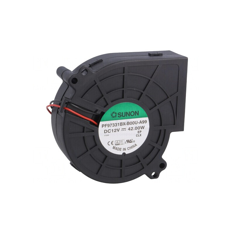 Ventilator DC Blower 12V 97x95x33mm 93m3/h 63dBA | Electronic-mag.ro | Componente Electronice